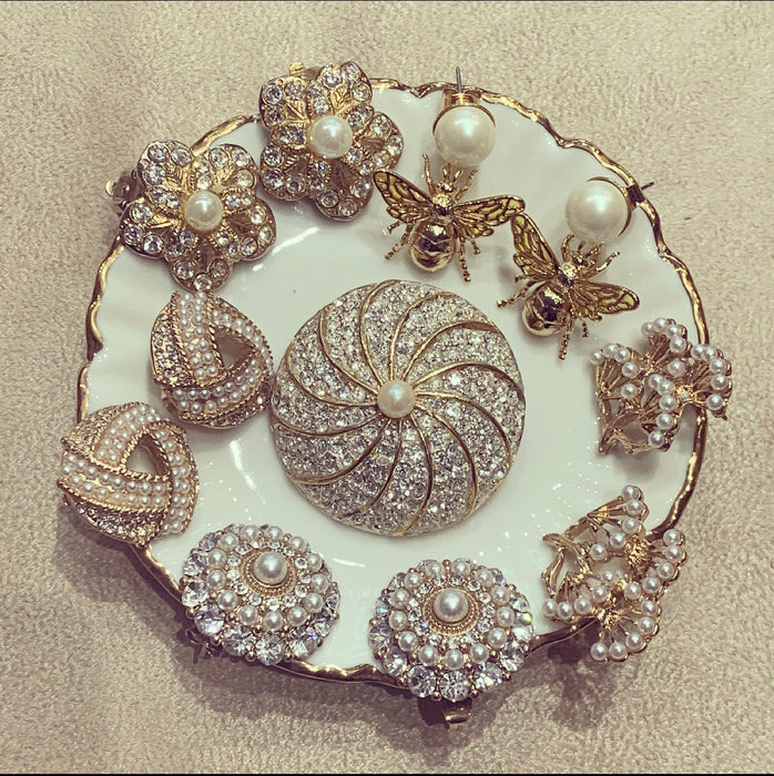 Bee Pearl Earrings by Bill Skinner Gold Plate - The Hirst Collection