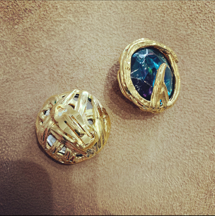 Yves Saint Laurent Vintage blue earrings - The Hirst Collection