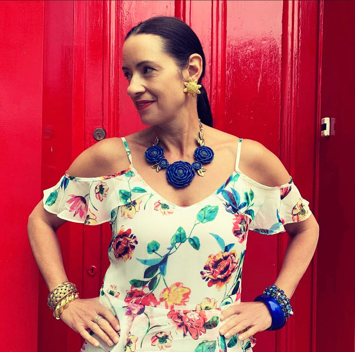 Blue Oscar De La Renta Statement Necklace - The Hirst Collection