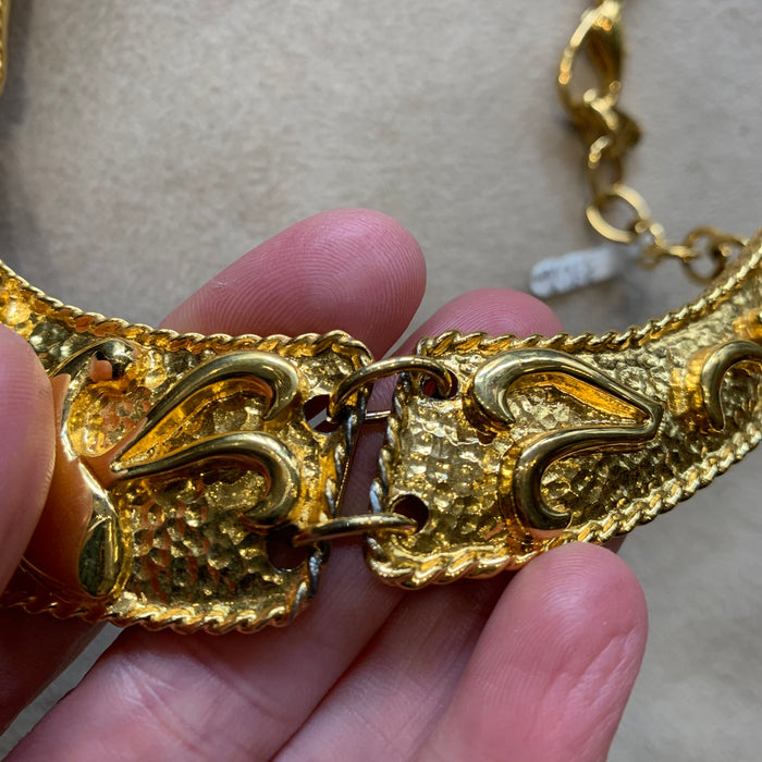 Egyptian Style Bib Gold Necklace by Alexis Kirk - The Hirst Collection