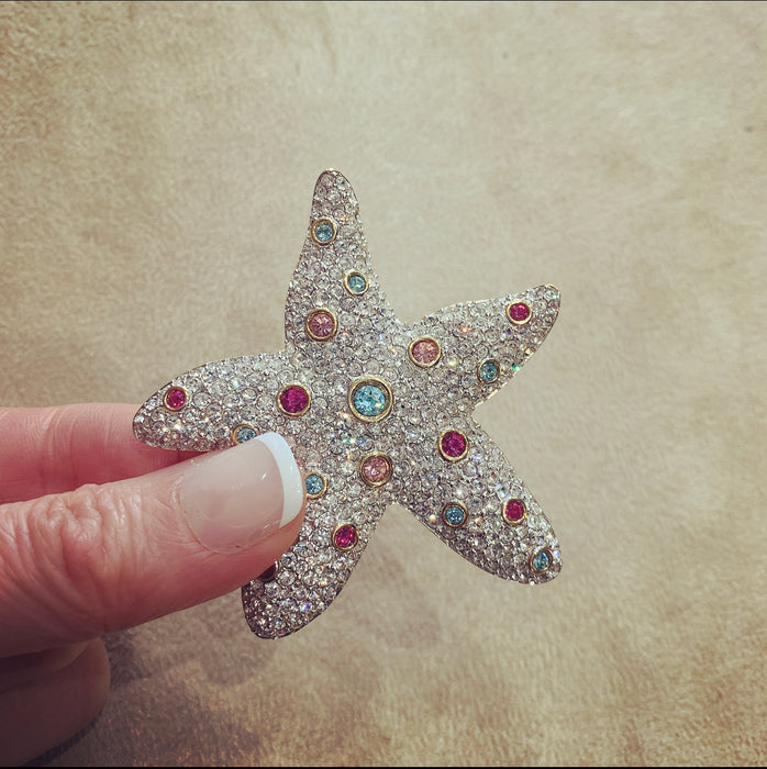 Swarovski Crystal Starfish Brooch - The Hirst Collection