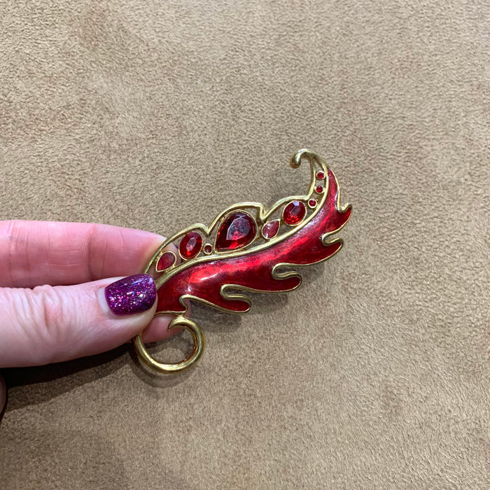 Trifari Vintage Red leaf enamel Brooch - The Hirst Collection