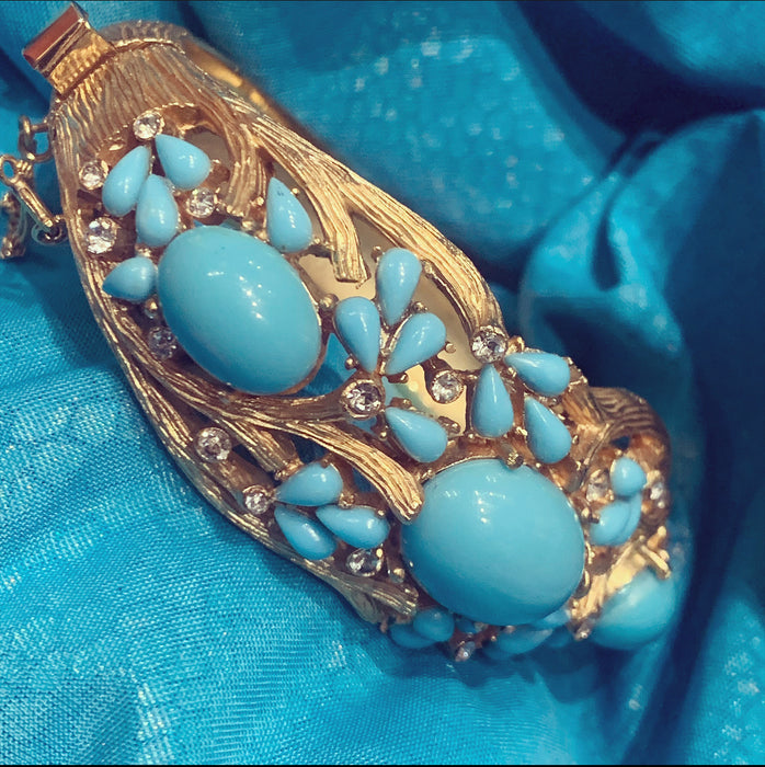 Trifari Turquoise Jewels of India bangle