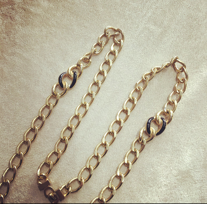 Christian Dior gold Long Chain with white and black - The Hirst Collection