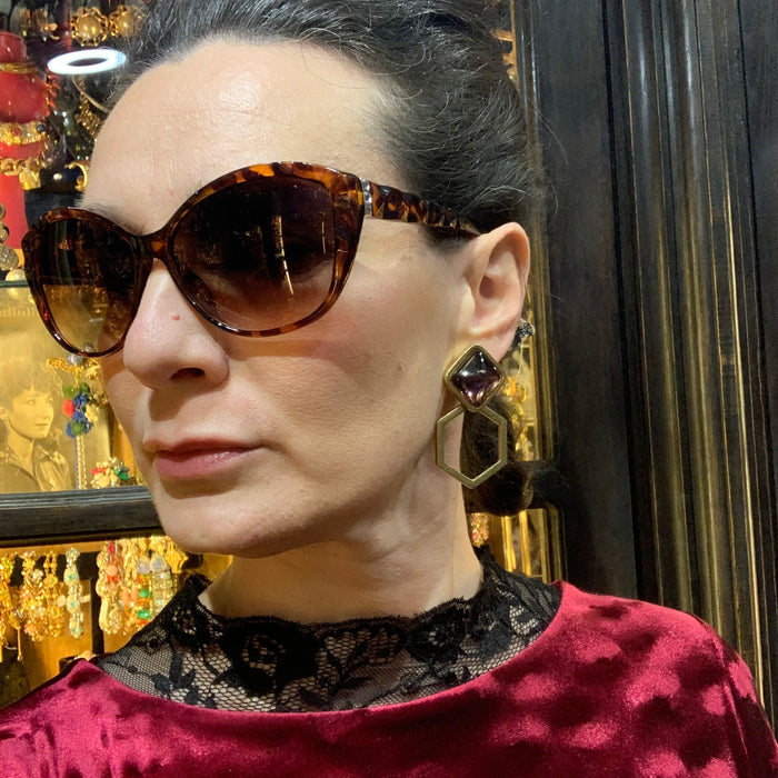 Yves Saint Laurent Purple Earrings - The Hirst Collection