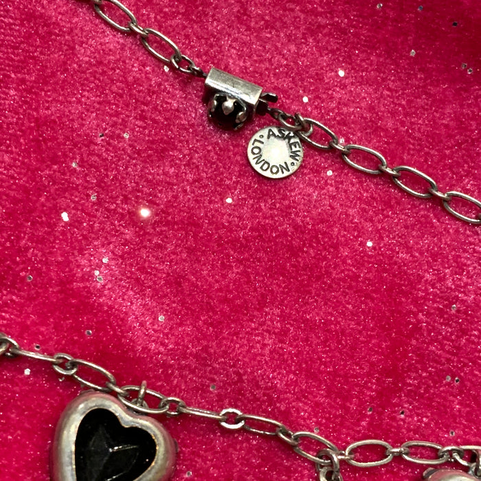 Askew London Black Heart Snake Charm Necklace - The Hirst Collection