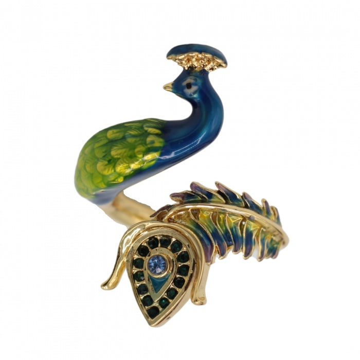 Peacock statement ring by Bill Skinner