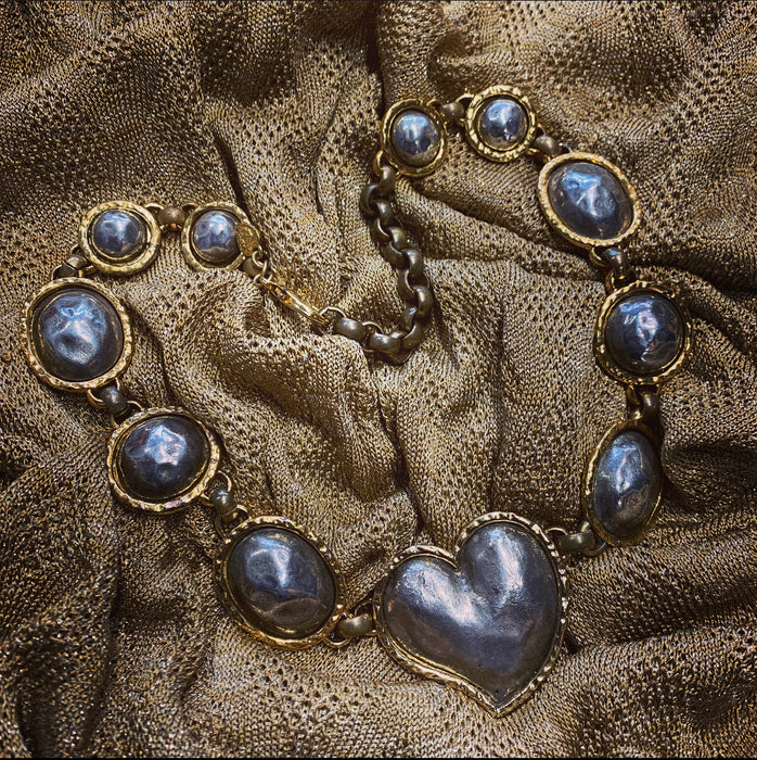 Edouard Rambaud Chunky Heart Statement Necklace