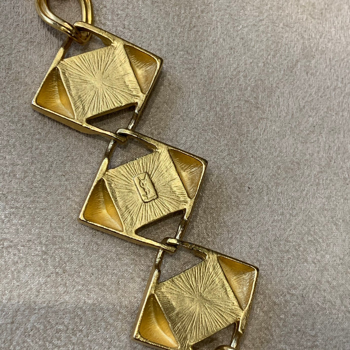 Yves Saint Laurent Long gold chain with dichroic glass - The Hirst Collection