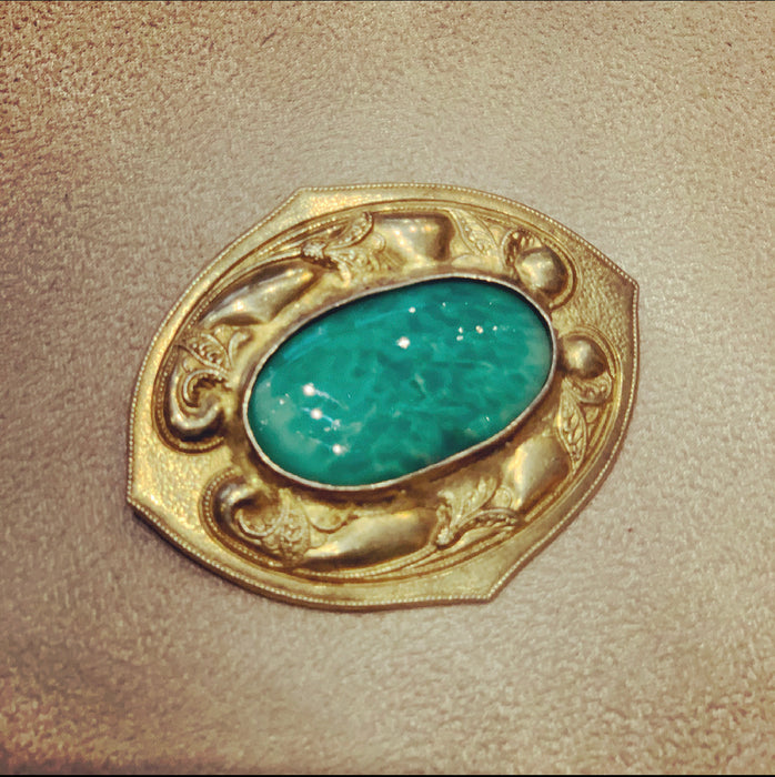 Art Nouveau Jade Green brooch - The Hirst Collection