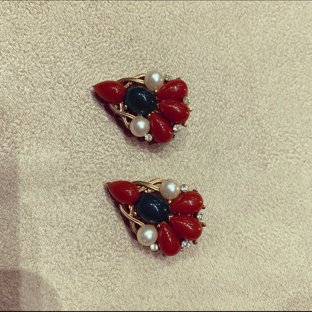 Trifari Kashmir Collection smaller Earrings - The Hirst Collection