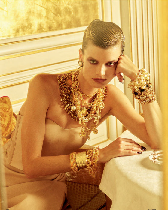 Statement Textured Chunky Vintage Gold Chain Necklace