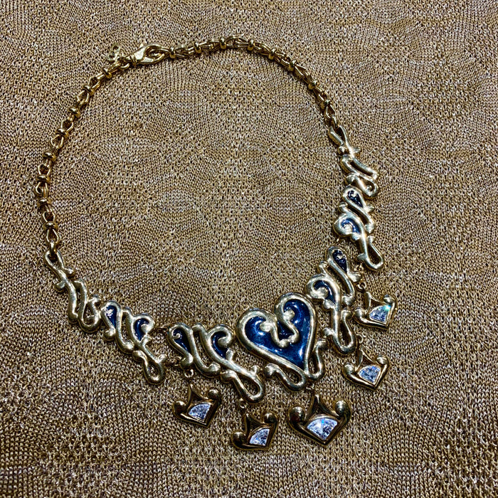 Christian Dior black Gold crystal necklace - The Hirst Collection