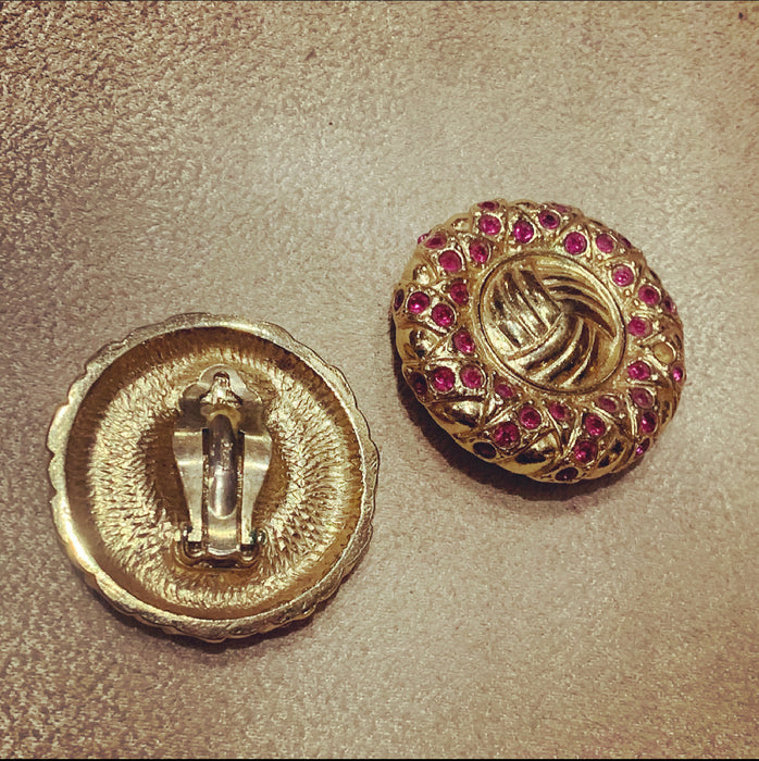 Yves Saint Laurent Gold and pink earrings - The Hirst Collection