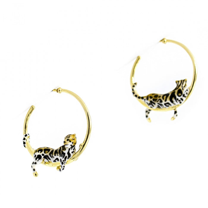 Clouded Leopard Hoop Earrings by Bill Skinner - The Hirst Collection