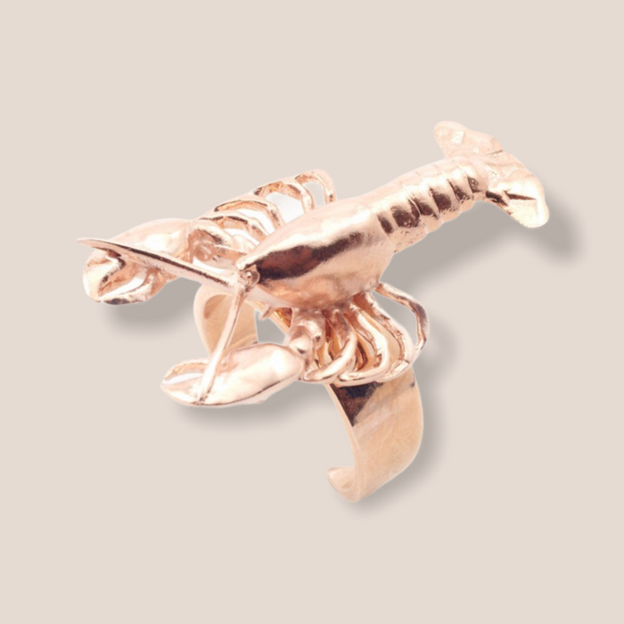 Lobster ring rose gold plated by Bill Skinner - The Hirst Collection