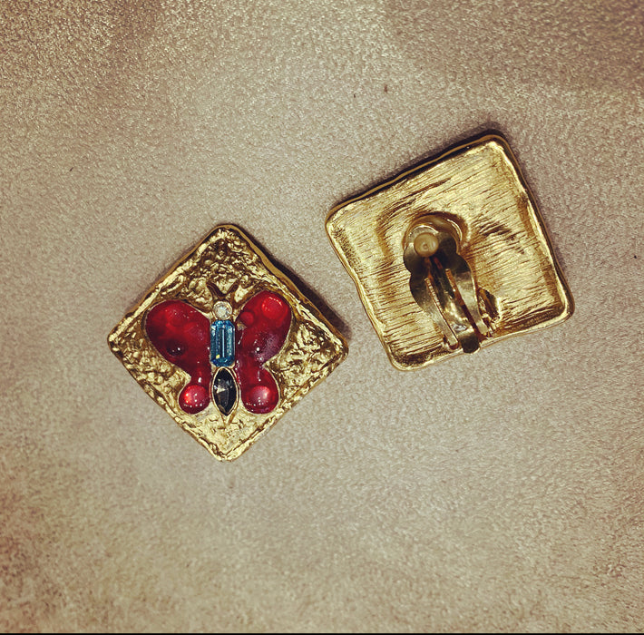 Christian Lacroix Butterfly earrings - The Hirst Collection