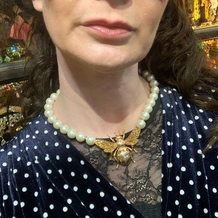 Queen Bee Statement Pearl Necklace by Bill Skinner - The Hirst Collection