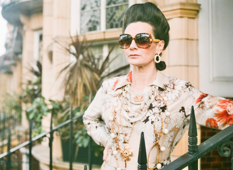 Cream Khaki Acrylic chain necklace - The Hirst Collection