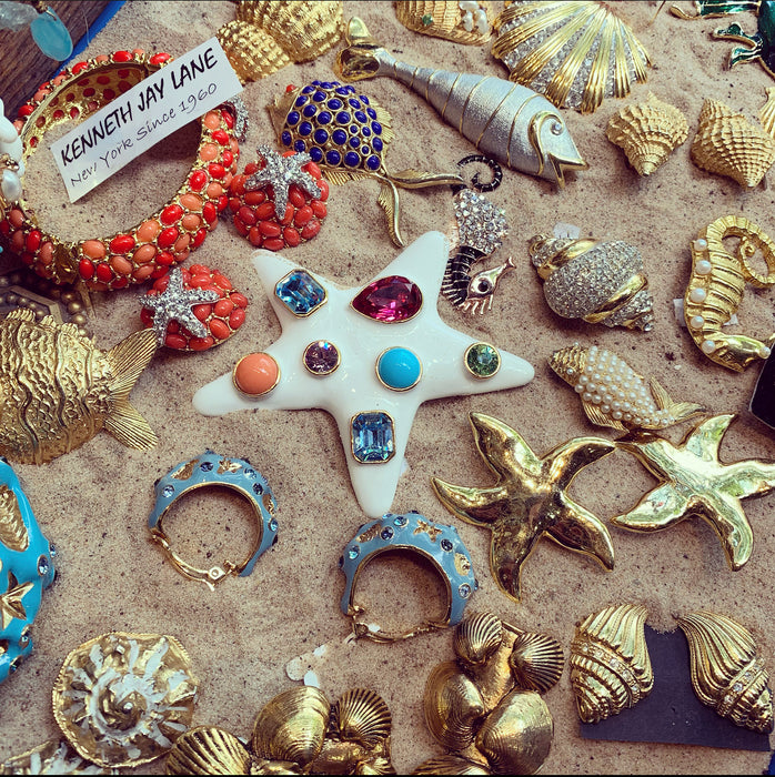 KJL Coral Starfish Clip on Earrings by Kenneth Jay Lane - The Hirst Collection