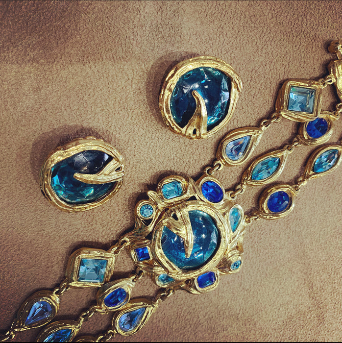 Yves Saint Laurent Vintage blue earrings - The Hirst Collection