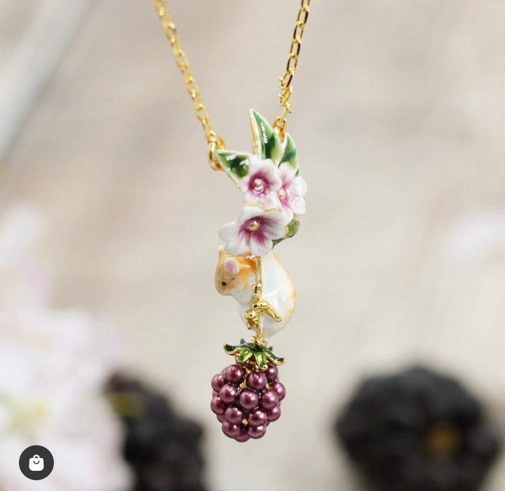 Blackberry and Mouse pendant by Bill Skinner - The Hirst Collection
