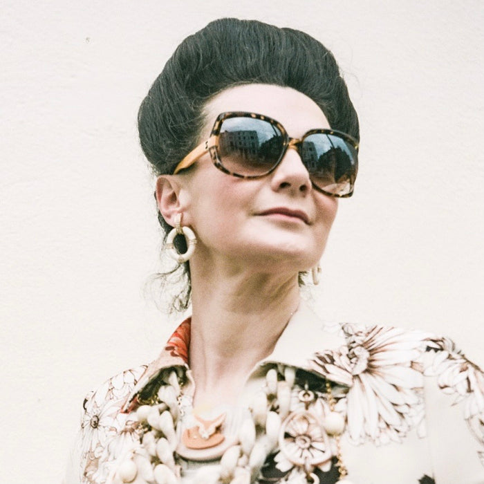 Ciner White enamel hoop clip on earrings - The Hirst Collection