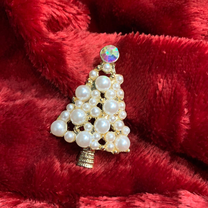 Pearl Christmas Tree Brooch - The Hirst Collection