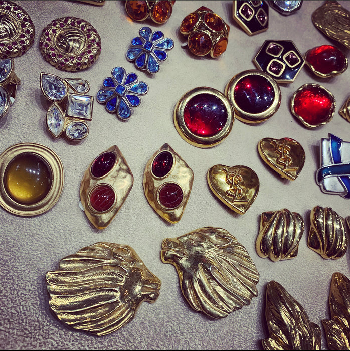 Yves Saint Laurent Red Disc clip on earrings - The Hirst Collection