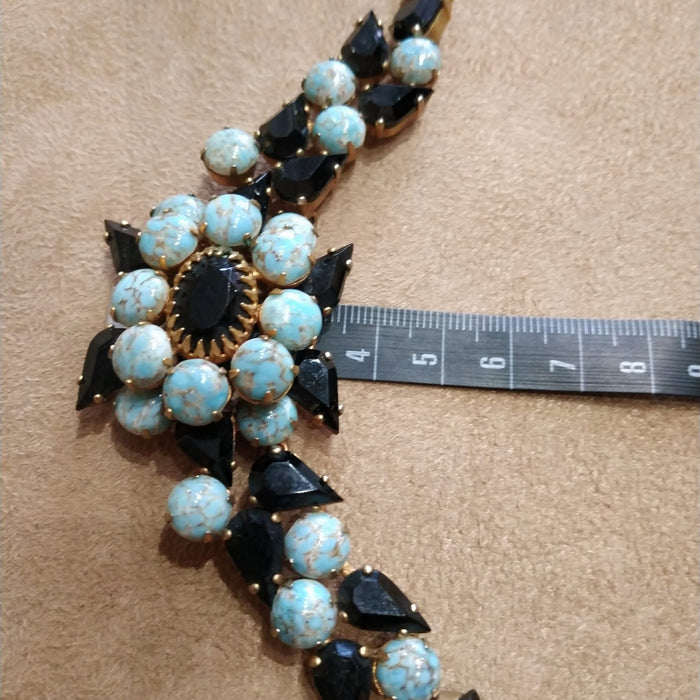 Christian Dior Turquoise Black Gold Staetement necklace