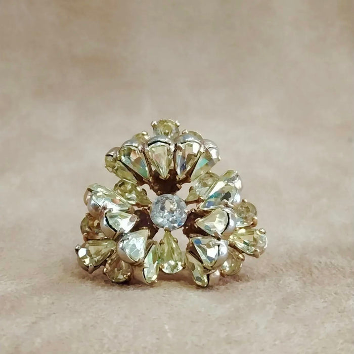 Mitchel Maer Vintage pale yellow brooch