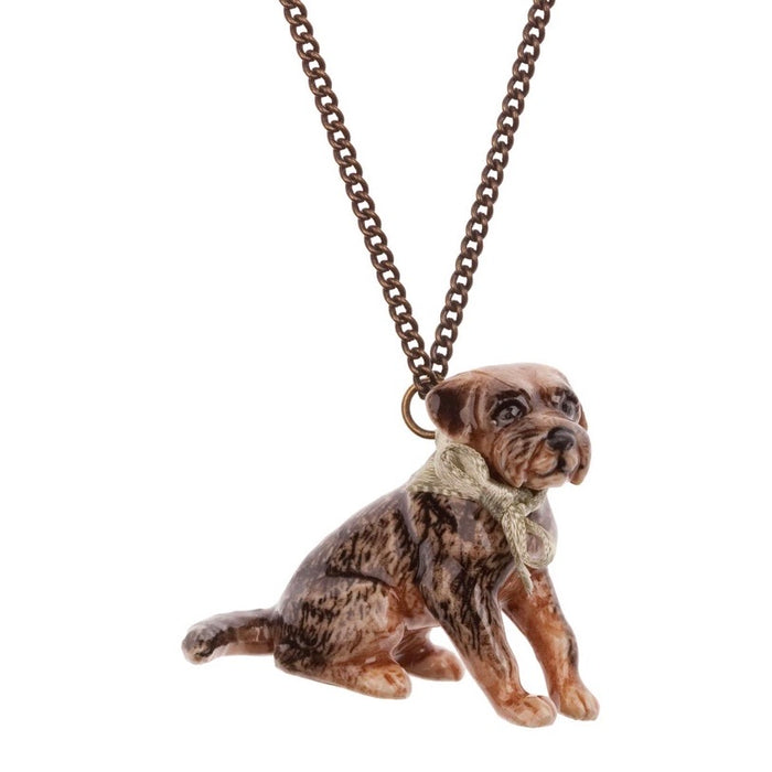 Border Terrier Pendant by And Mary in porcelaine - The Hirst Collection