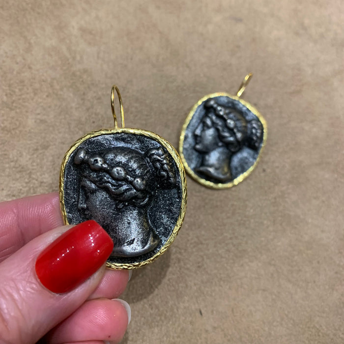 Coin earrings in Roman style