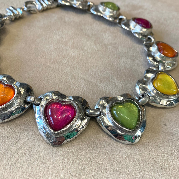 Edouard Rambaud Colourful hearts necklace - The Hirst Collection