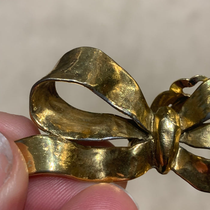 Yves Saint Laurent gold bow earrings - The Hirst Collection