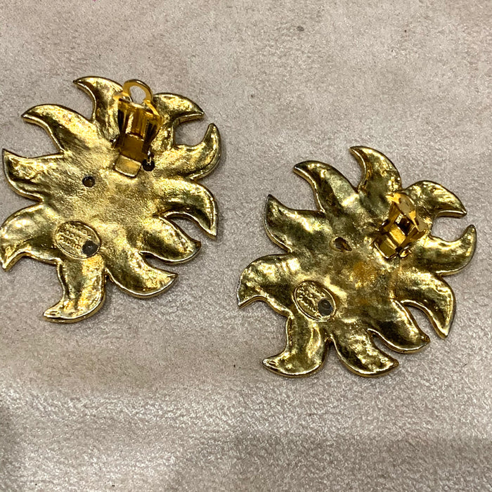 Edouard Rambaud colourful Sunburst clip on earrings - The Hirst Collection