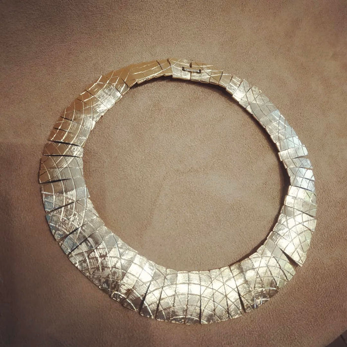 Articulated Engraved Statement Necklace