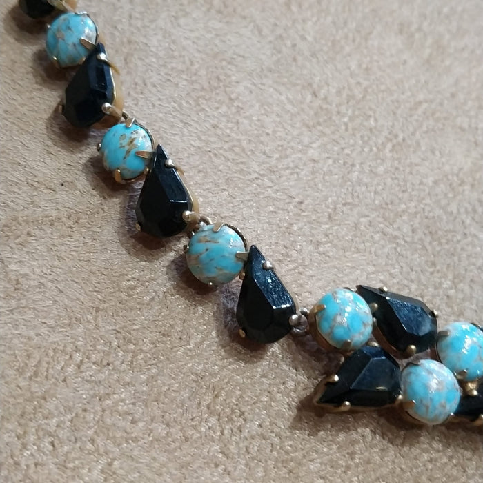 Christian Dior Turquoise Black Gold Staetement necklace