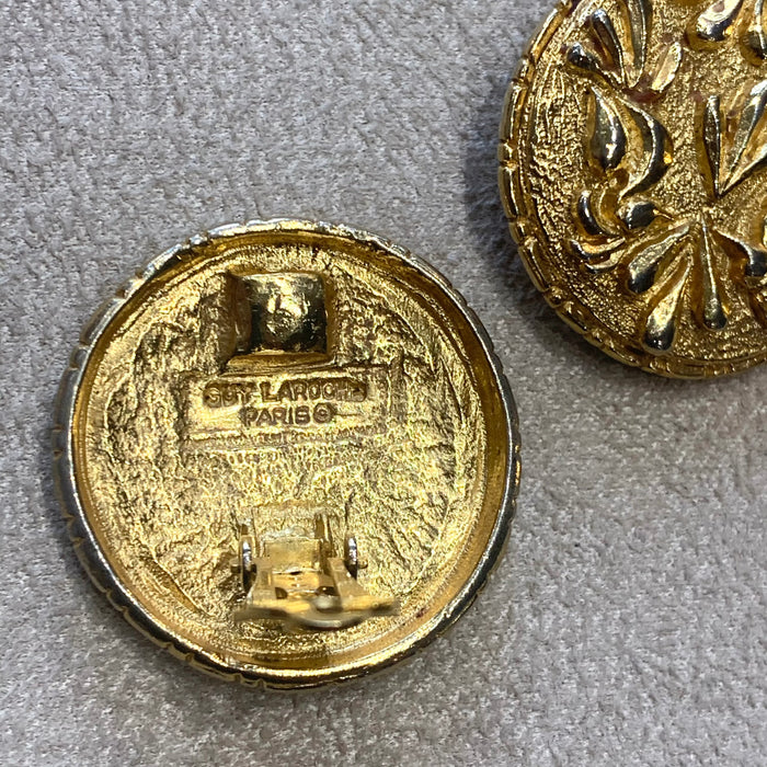 Guy Laroche gold detail clip on earrings - The Hirst Collection