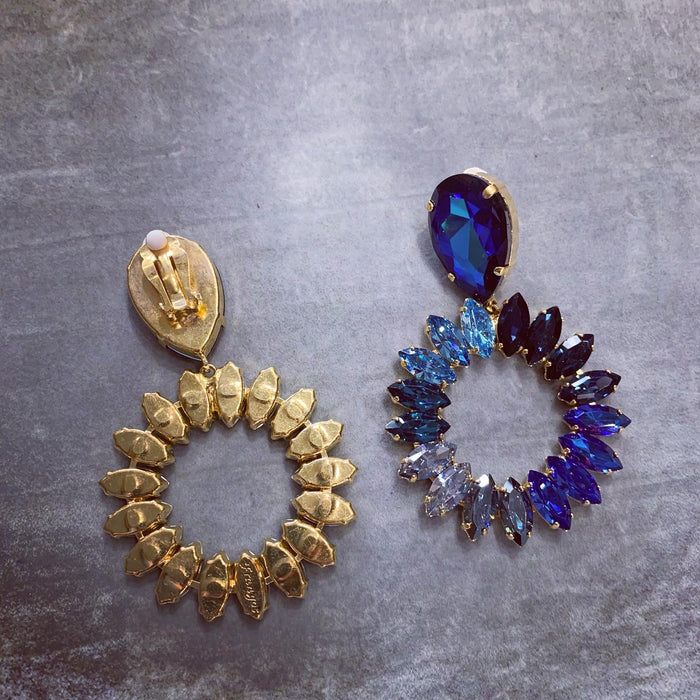 Frangos  blue  Statement Earrings