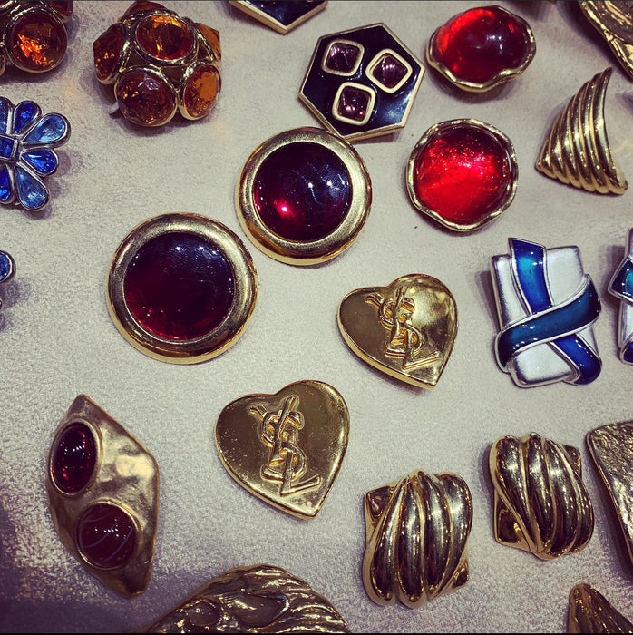 Yves Saint Laurent Red Round clip on earrings - The Hirst Collection