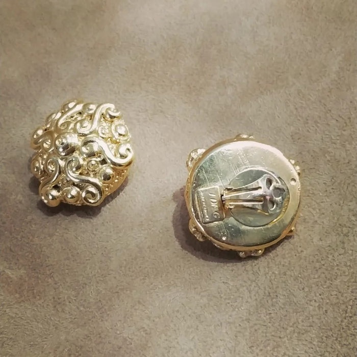 Jacky De G Chunky Round Vintage  Clip on earrings