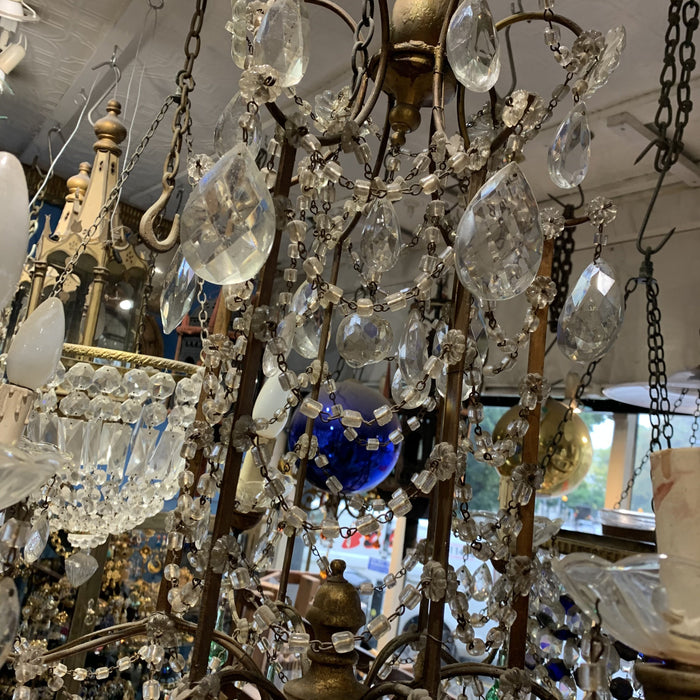 Antique Italian Green Glass drop chandelier 19th Century - The Hirst Collection