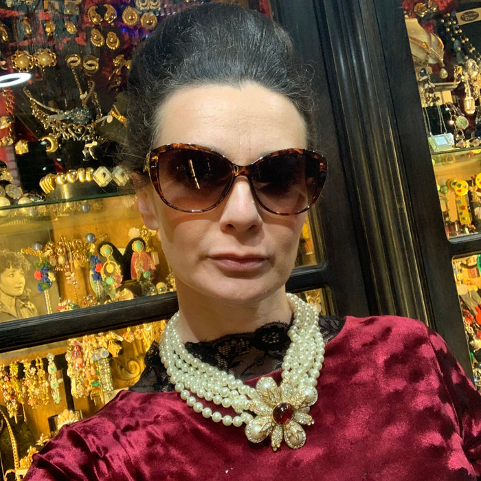 Extra Long Glass Pearl Necklace - The Hirst Collection