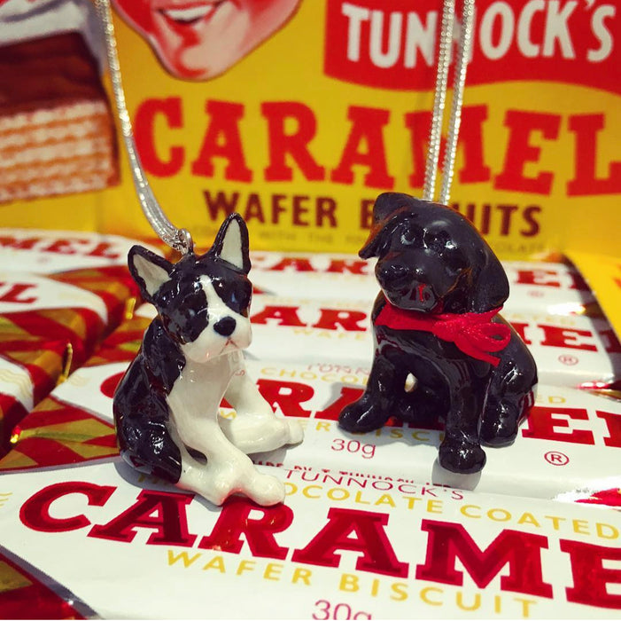 Boston Terrier pendant by And Mary in porcelaine