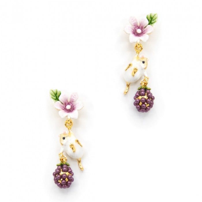 Blackberry mouse drop earrings by Bill Skinner - The Hirst Collection