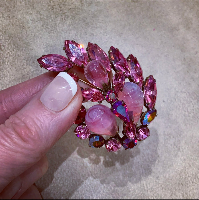 Regency Pink Stone brooch - The Hirst Collection