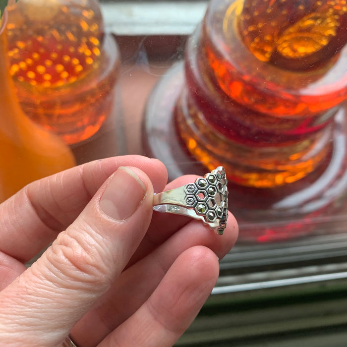Honeycomb Ring in Silver Marcasite - The Hirst Collection
