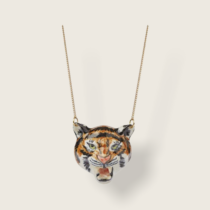 Roaring Tiger necklace by And Mary in porcelaine - The Hirst Collection