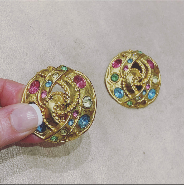 Les Bernard Pastel gold clip in earrings - The Hirst Collection